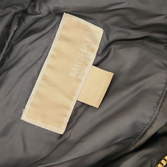 Michael Kors Long Black Winter Coat Large Hooded - Picture 13 of 16